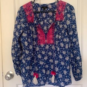 JCrew Boho Tie Top